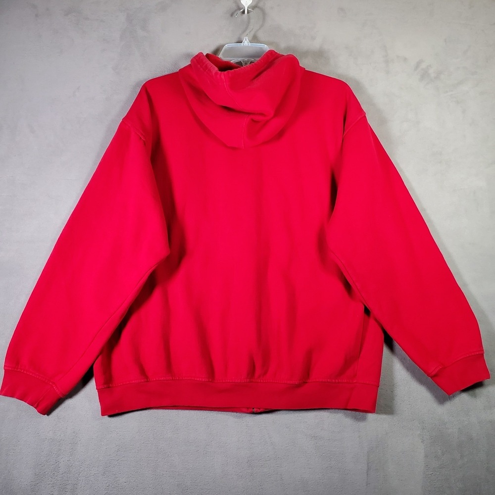 Y2K Chaps Ralph Lauren Hoodie Mens XL Red Stitched‎ Logo Full Zip Casual Preppy - Picture 2 of 9